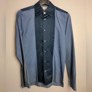 Paul Smith Men's Color Block Button Down Blue Small